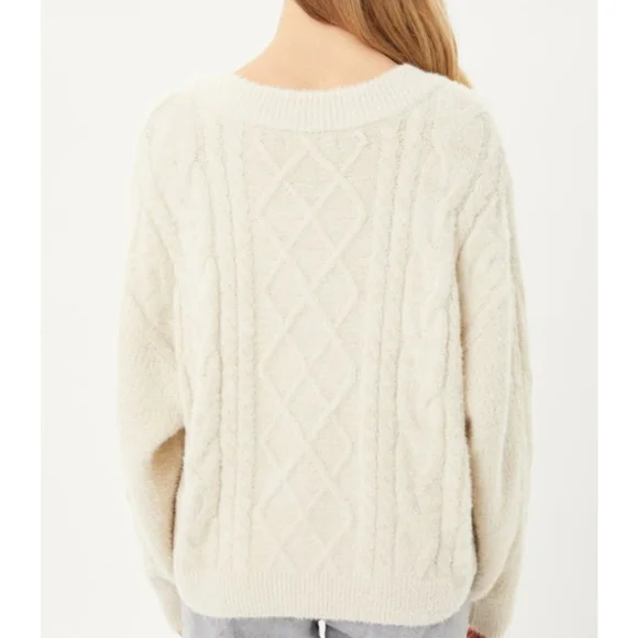 Ivory V neckline sweater - Picture 3 of 6
